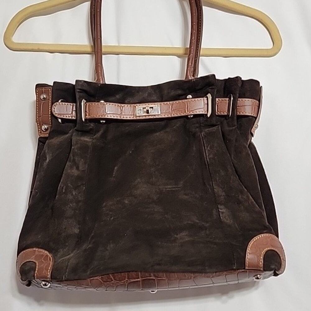 Gun Tote’s N Mamas Womens Concealed Carry Brown Leather Suede Purse Shoulder Bag